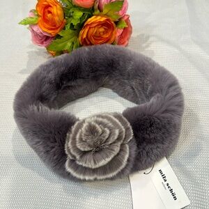 NWOT Mila Schon Gray Fur Headband